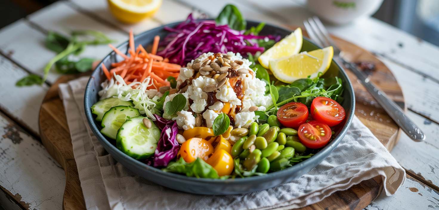 Cottage Cheese Edamame Protein Salad Cups