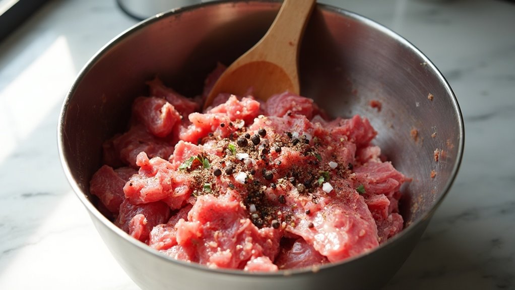add spices to meat