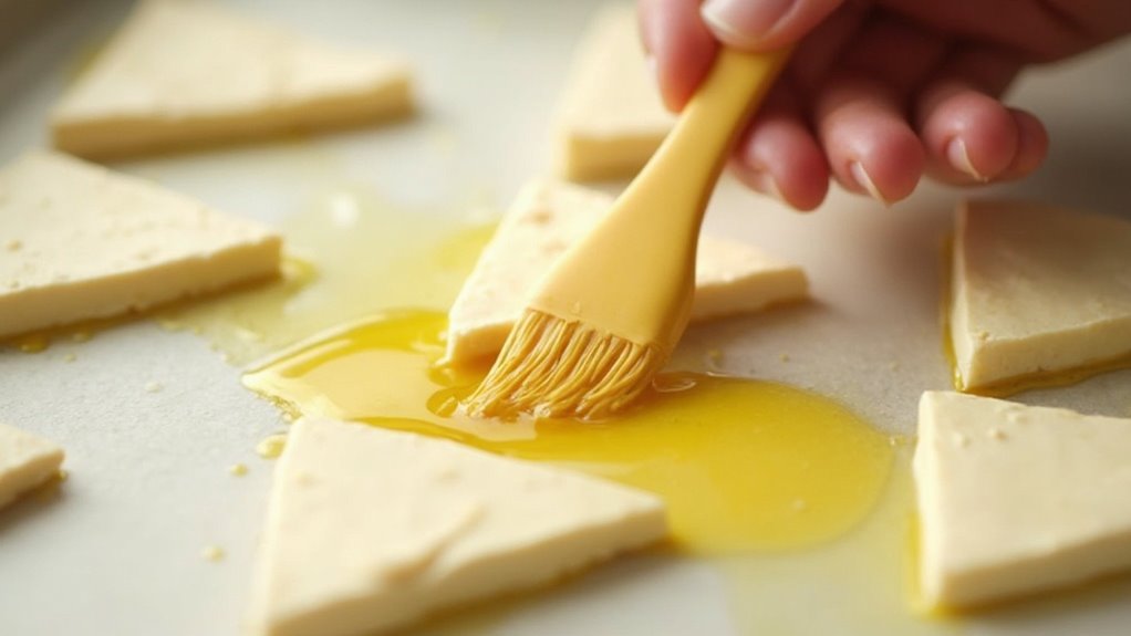 brush tofu with oil