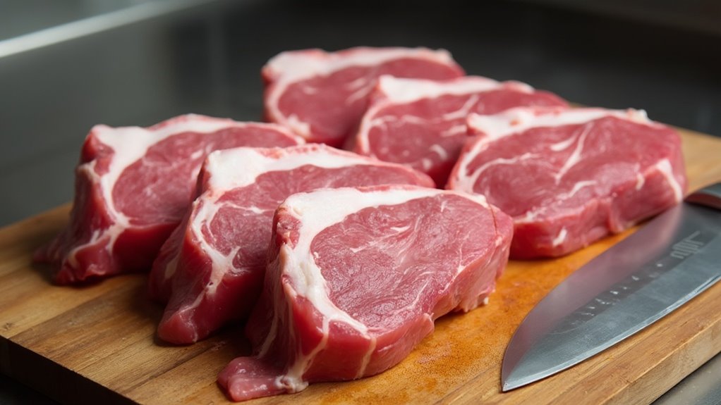 chop pork into pieces
