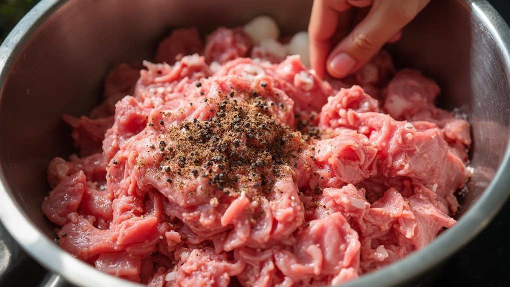 combine meat and seasonings