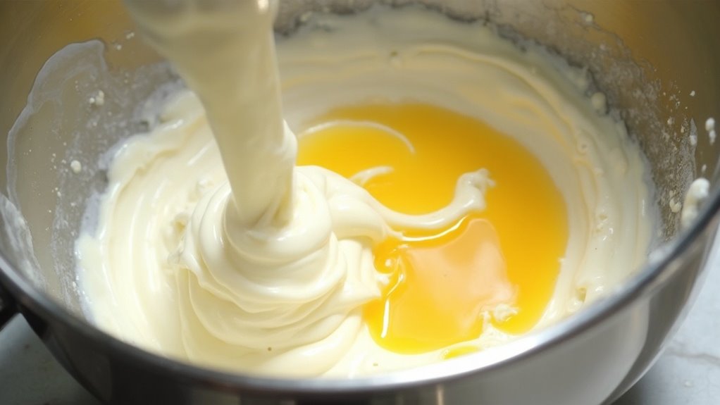 combine yolks and cream