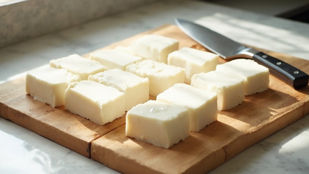 cut tofu into cubes