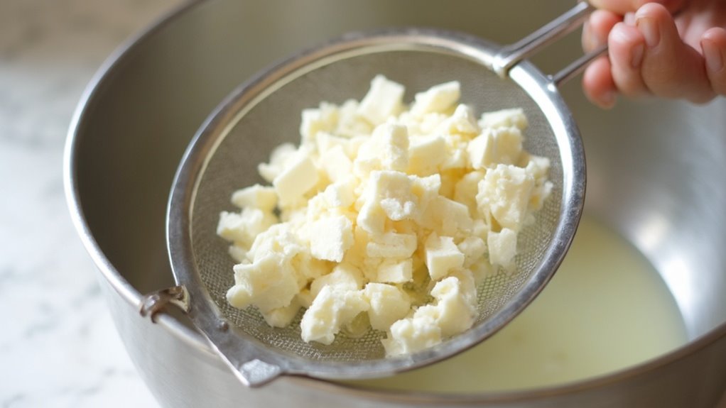 drain cottage cheese water