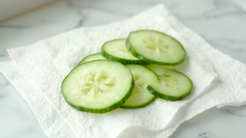 dry cucumber slices thoroughly