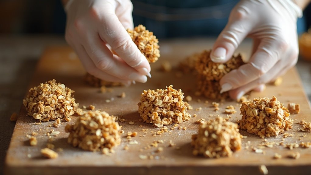 form granola into clusters
