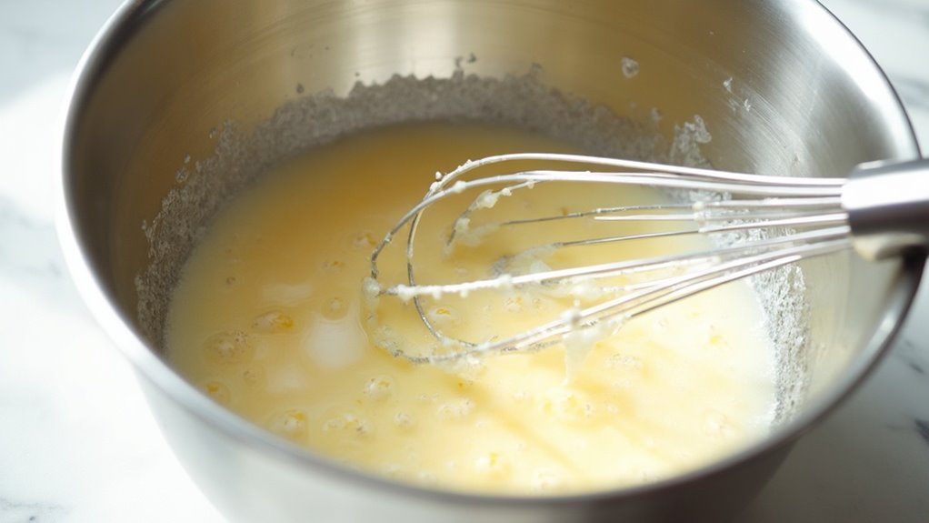 frothy mixed egg preparation