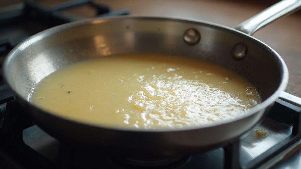 heat pan until shimmering