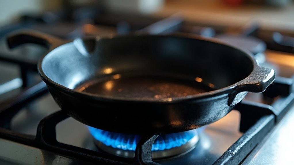 heat the large skillet