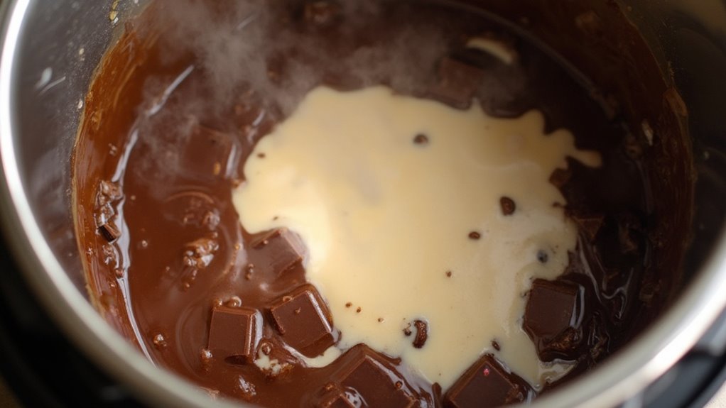 melt chocolate with cream