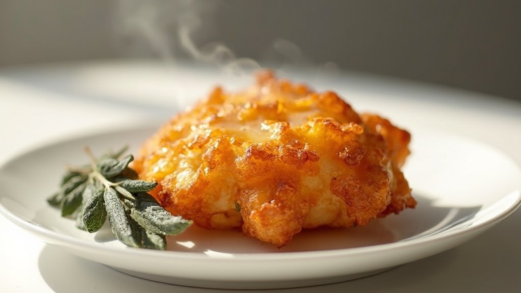 plate and garnish fritters