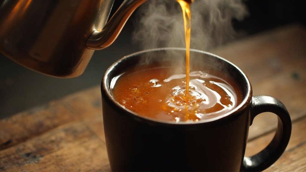 pour beverage into mug