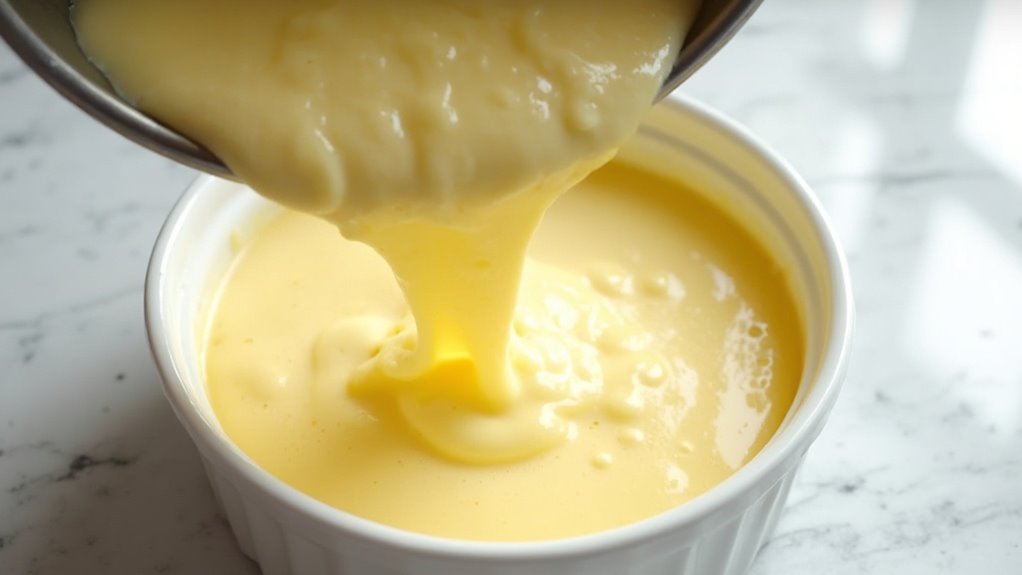 pour mixture into dish