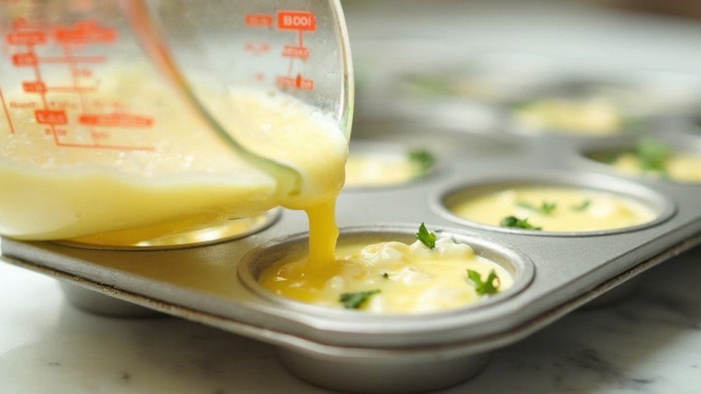 pour mixture into tins