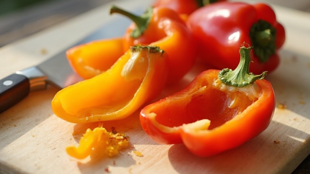prepare and chop peppers