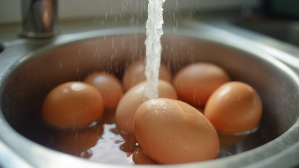 rinse eggs thoroughly first