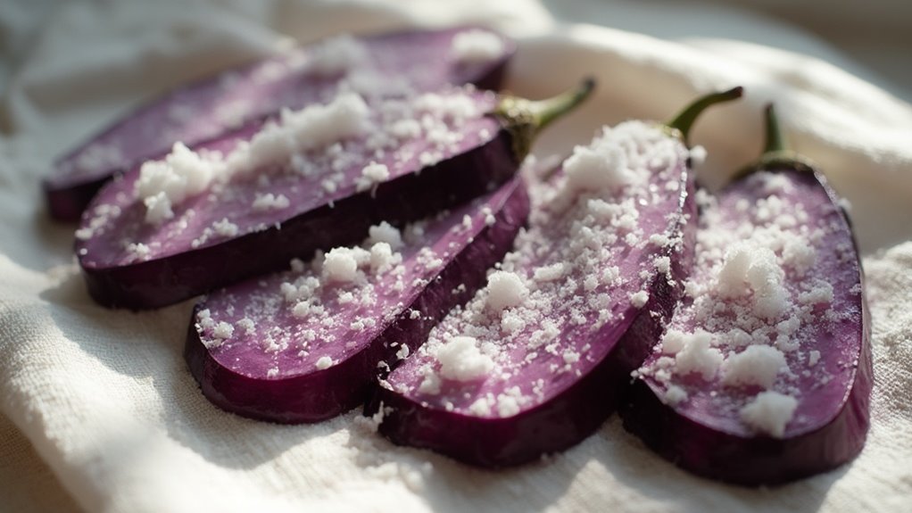salt eggplant for fifteen minutes