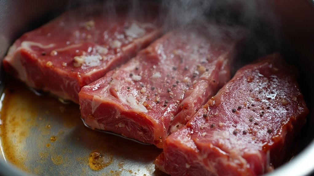 season and brown ribs