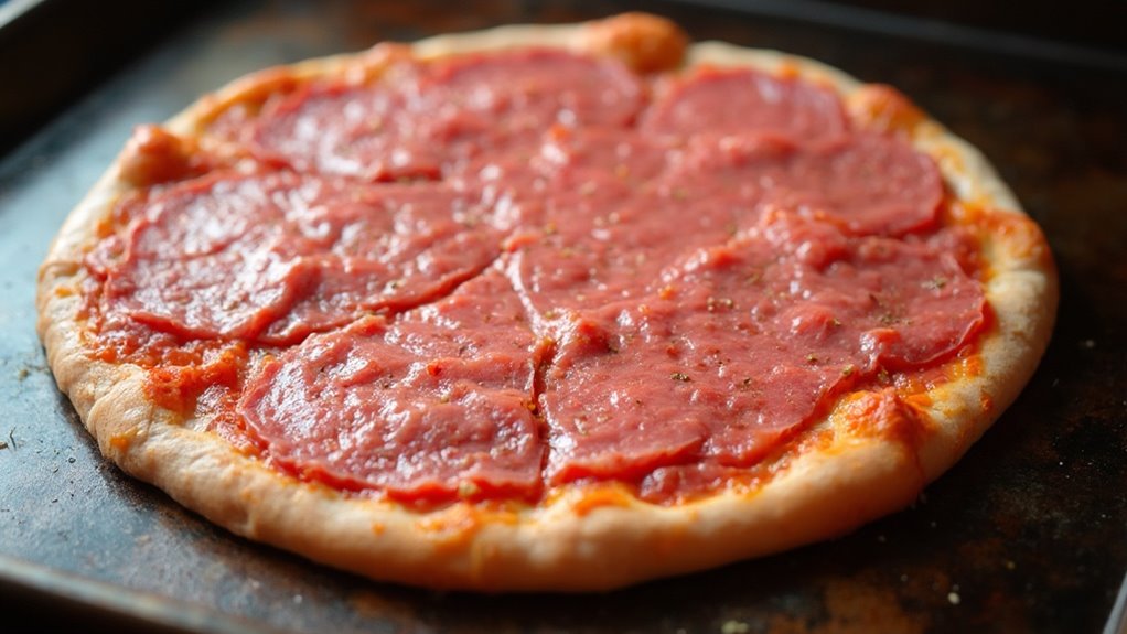 shape sausage into crust