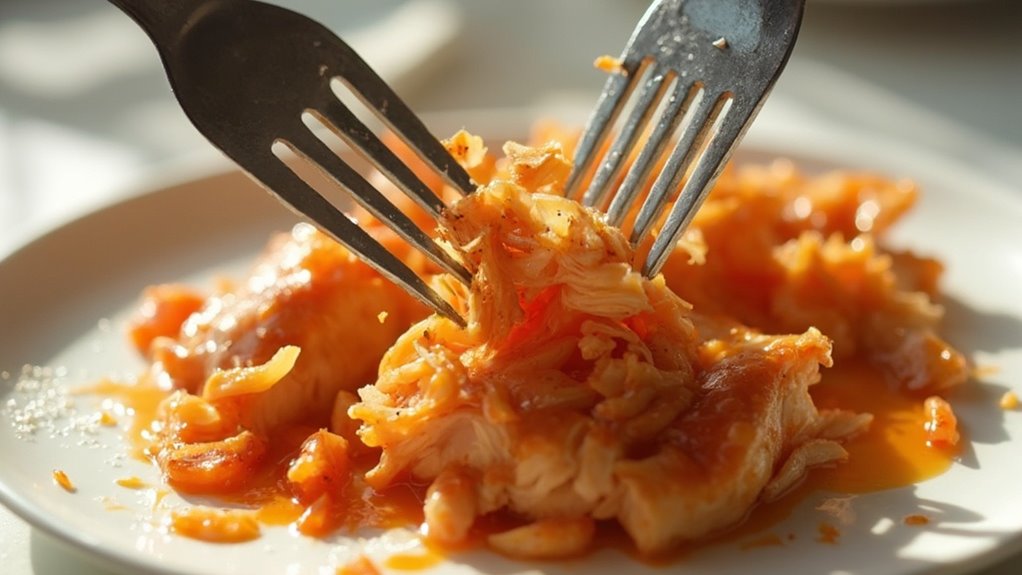 shred chicken using forks