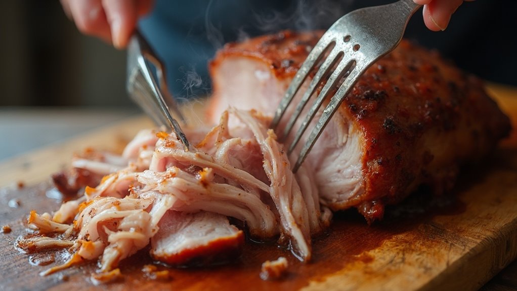 shred meat using forks