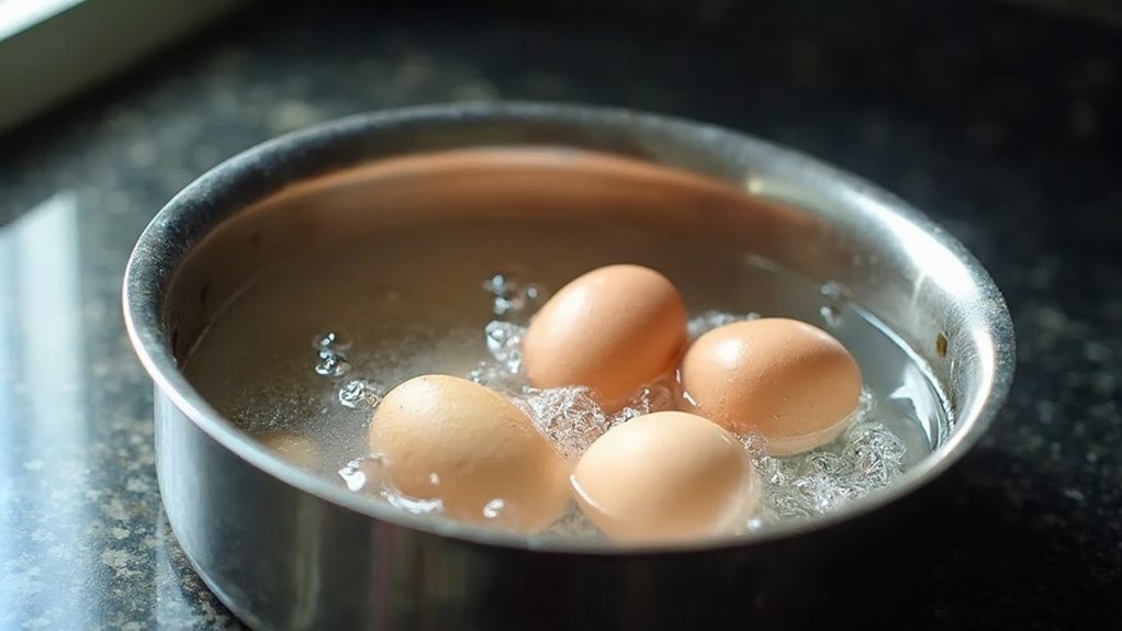 submerge eggs in water