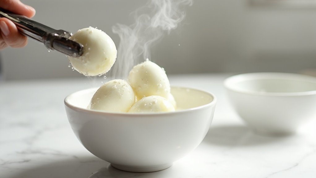 transfer eggs to bowls